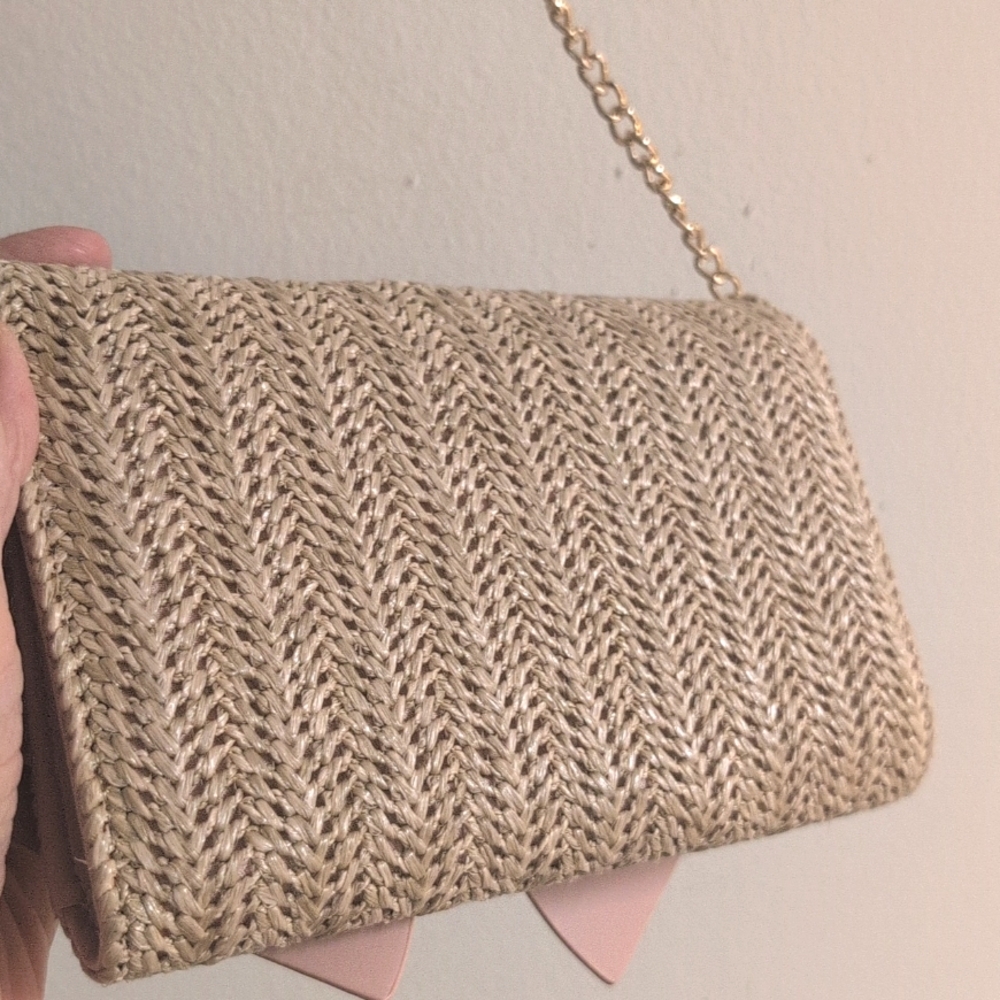 Lovely Straw Crossbody Wallet Bag - Picture 3 of 6